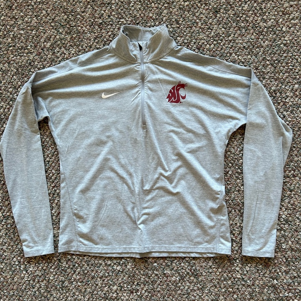 NIKE 1/4 zip dri-fit long sleeve shirt, WSU Cougars logo